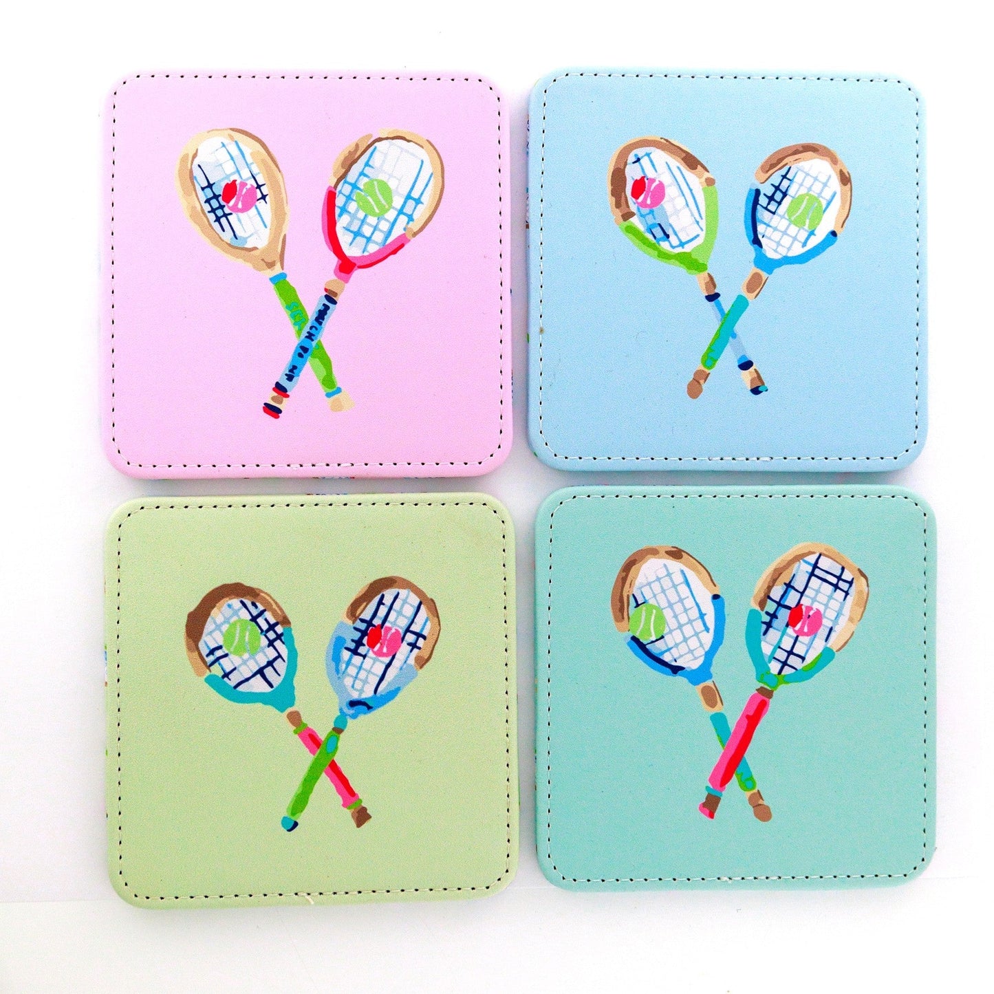 Serve It Up Coasters, Set of 4 - themonogram manor 