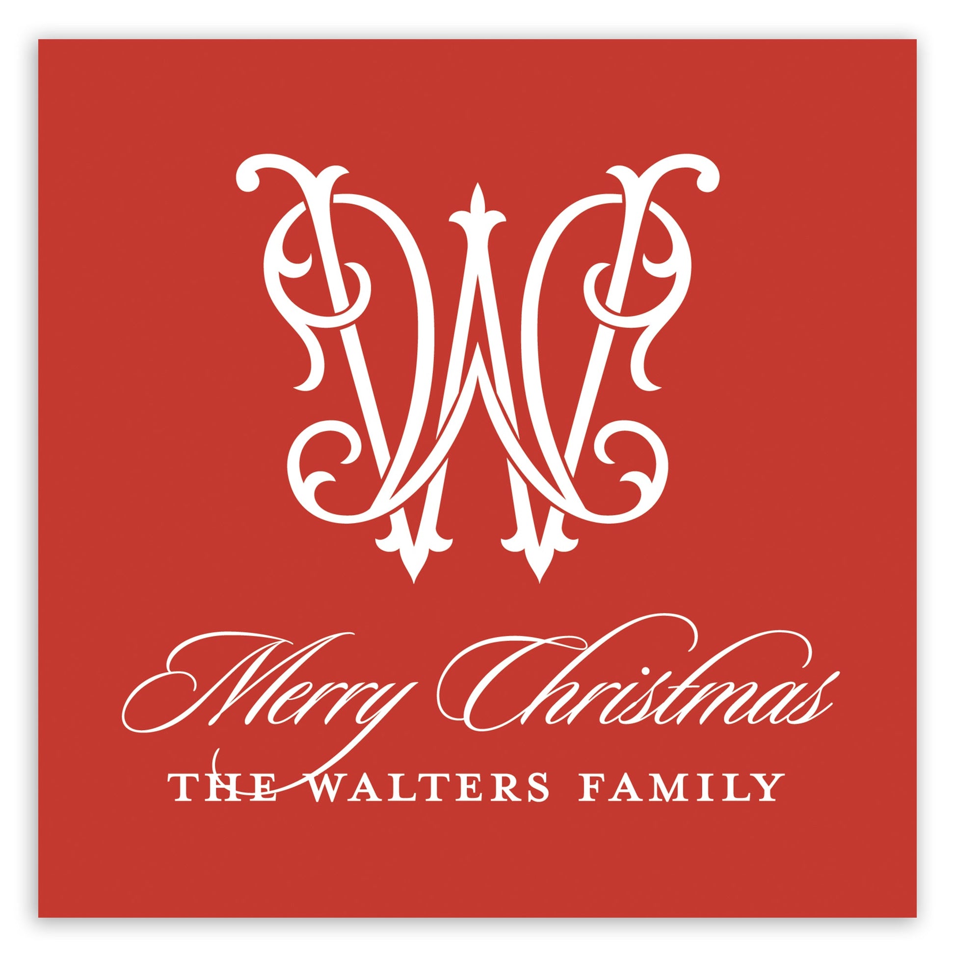 christmas initial enclosure card - themonogram manor 