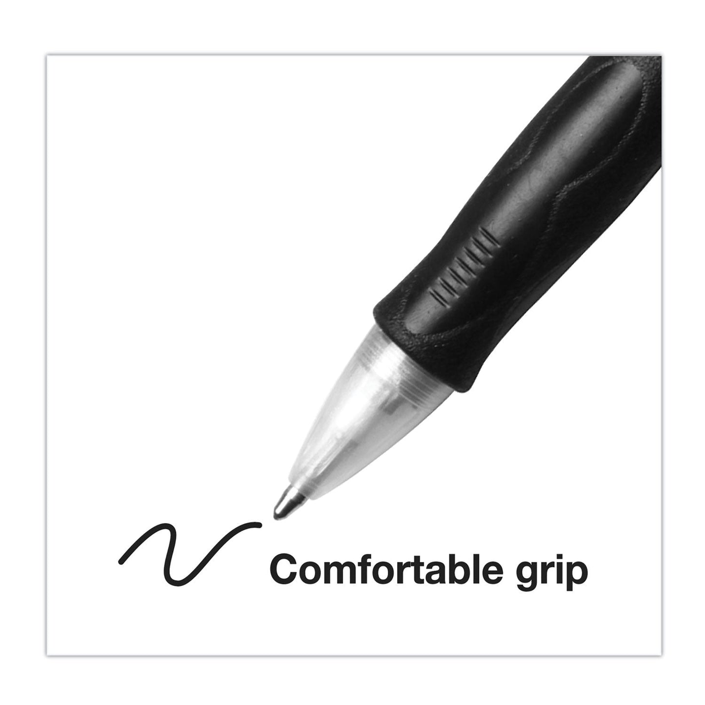 BIC Velocity Easy Glide Ballpoint Pen, Retractable, Medium 1 mm, Black Ink, Translucent Black Barrel, Dozen - themonogram manor 