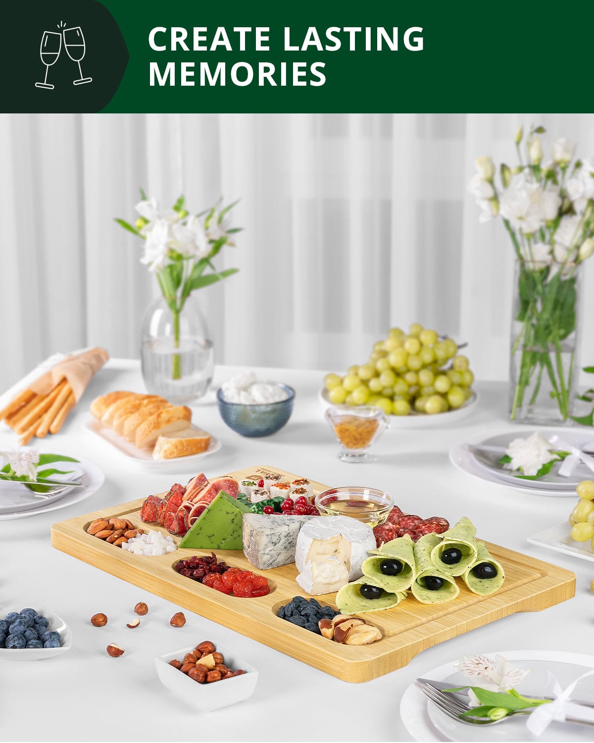 Cutting Board with Compartments, 18” x 12” - themonogram manor 