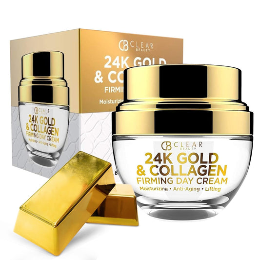 24K Gold & Collagen Daily Face Moisturizer - Dermatologist Tested, Reduces Fine Lines, Anti-Aging, Clean Beauty, Cruelty-Free Korean Skincare, All Skin Types - 1.69 Oz - themonogram manor 