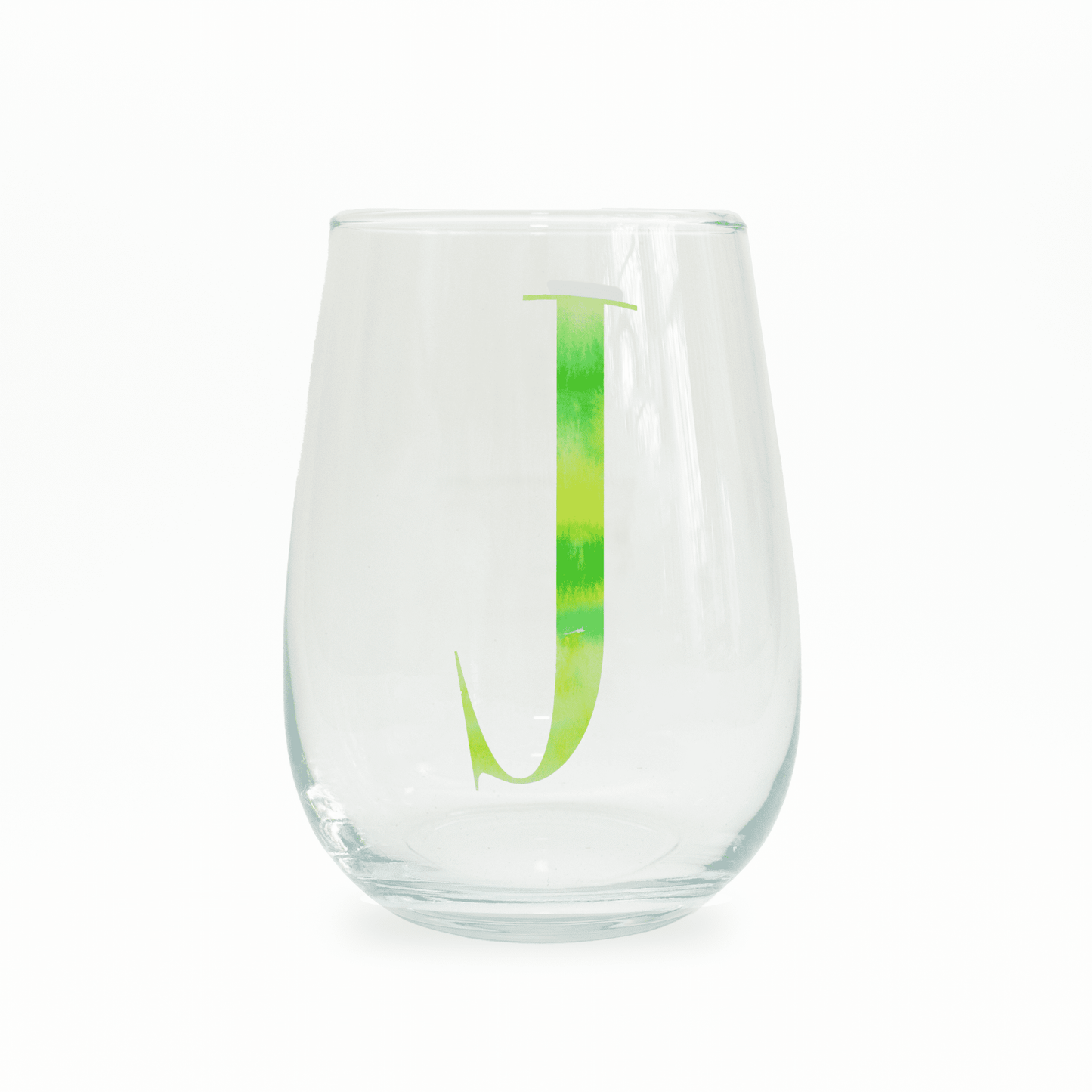 J Monogram Stemless Wine Glass - themonogram manor 