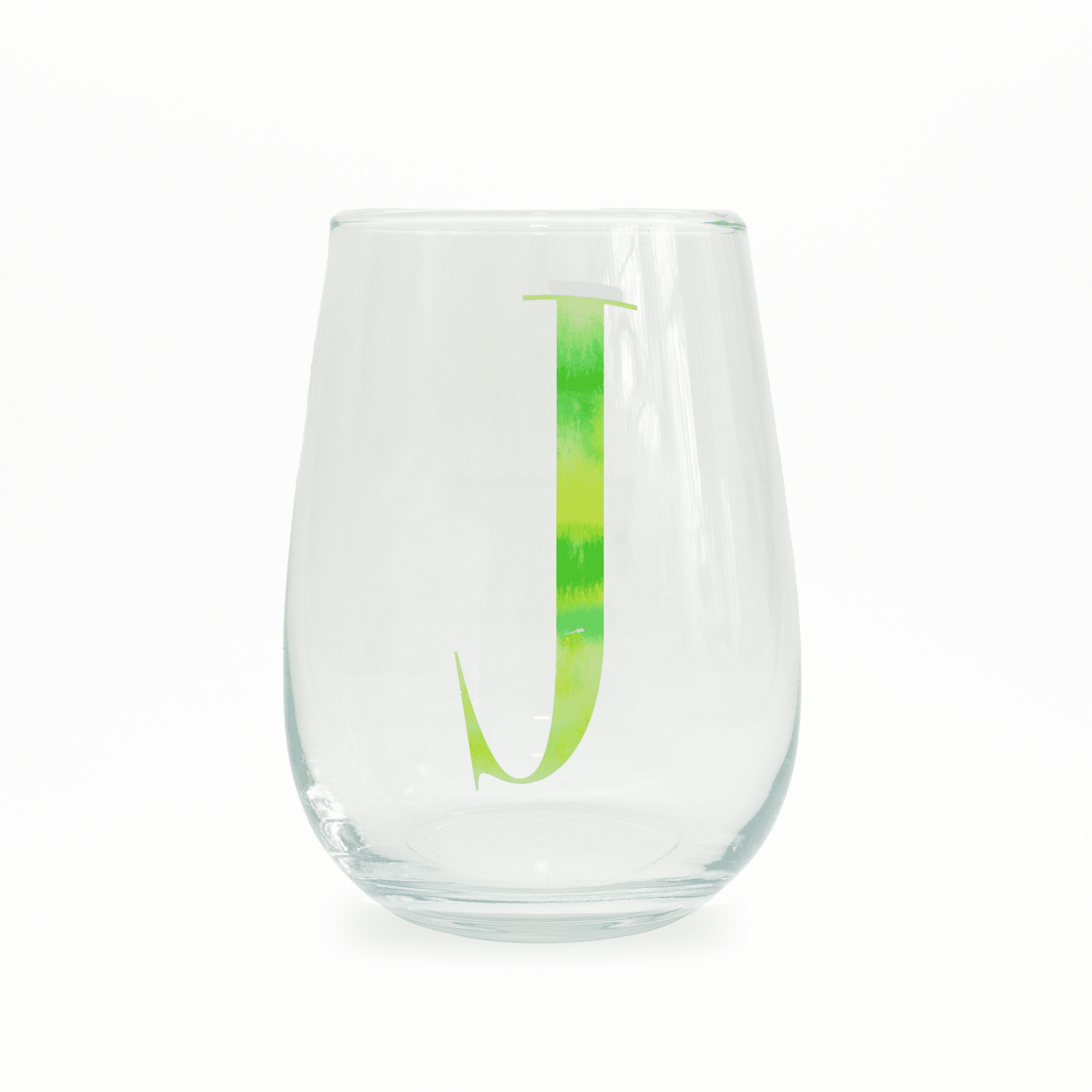 J Monogram Stemless Wine Glass - themonogram manor 
