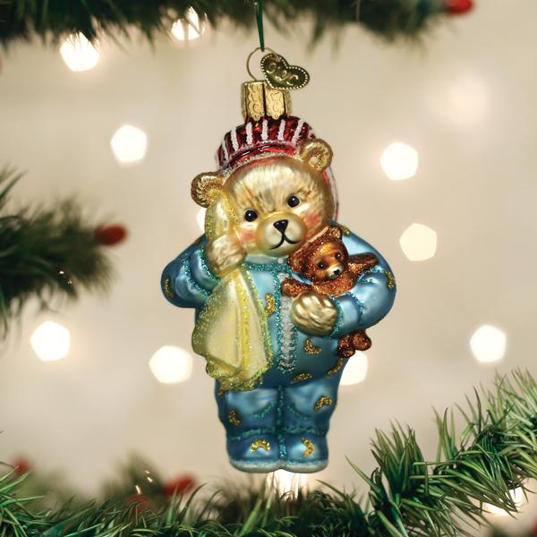 Bedtime Teddy Bear Ornament - themonogram manor 
