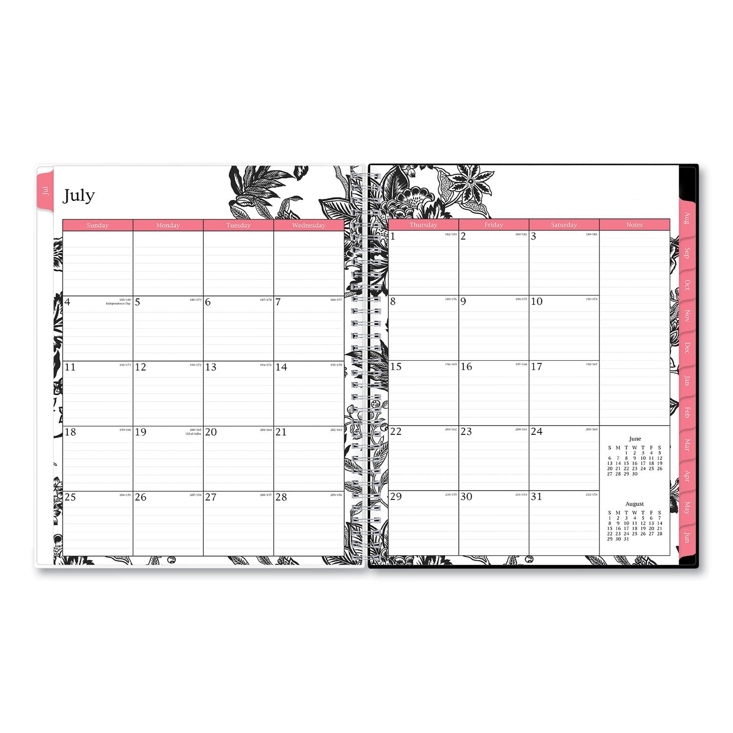 Blue Sky Analeis Create - Your - Own Cover Weekly/Monthly Planner, Floral, 11 x 8.5, White/Black/Coral, 12 - Month (July - June): 2022 - 2023 - themonogram manor 