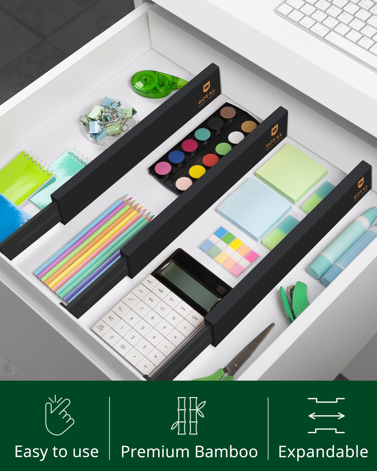 Drawer Dividers 22”, Black - themonogram manor 