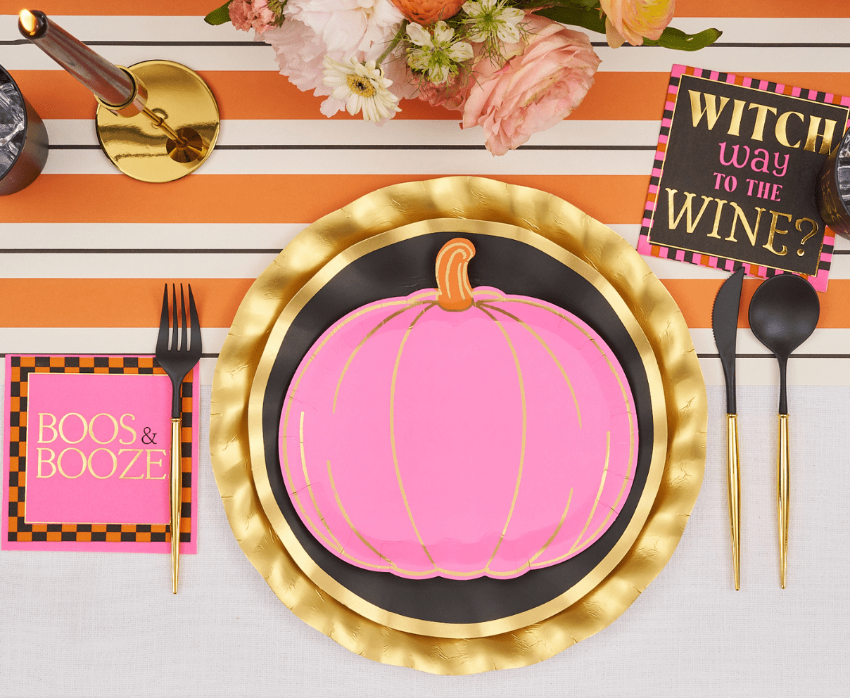 Boo Bold Assorted Die Cut Salad Plates/8pk - themonogram manor 