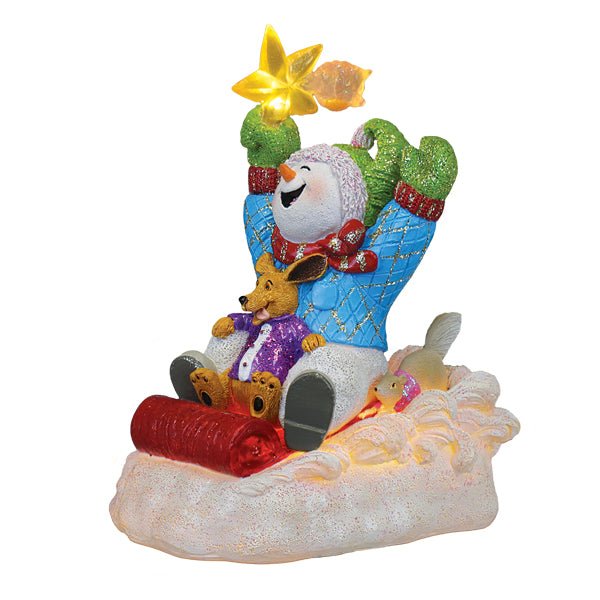 Star Powered Snow Boy Lighted Figurine - themonogram manor 