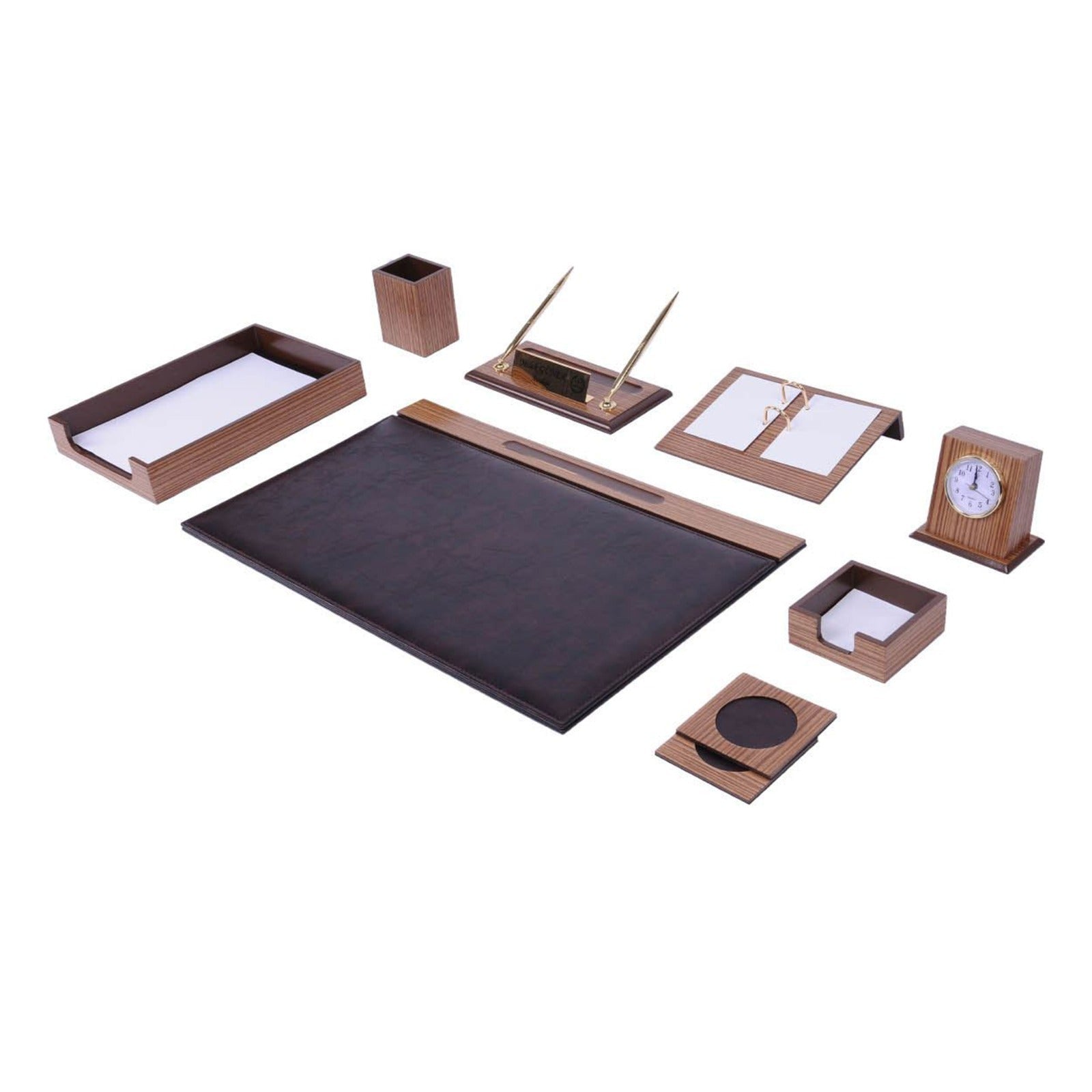 MOOG Zebrona Leather Desk Organizer Set - 11 PCS - themonogram manor 