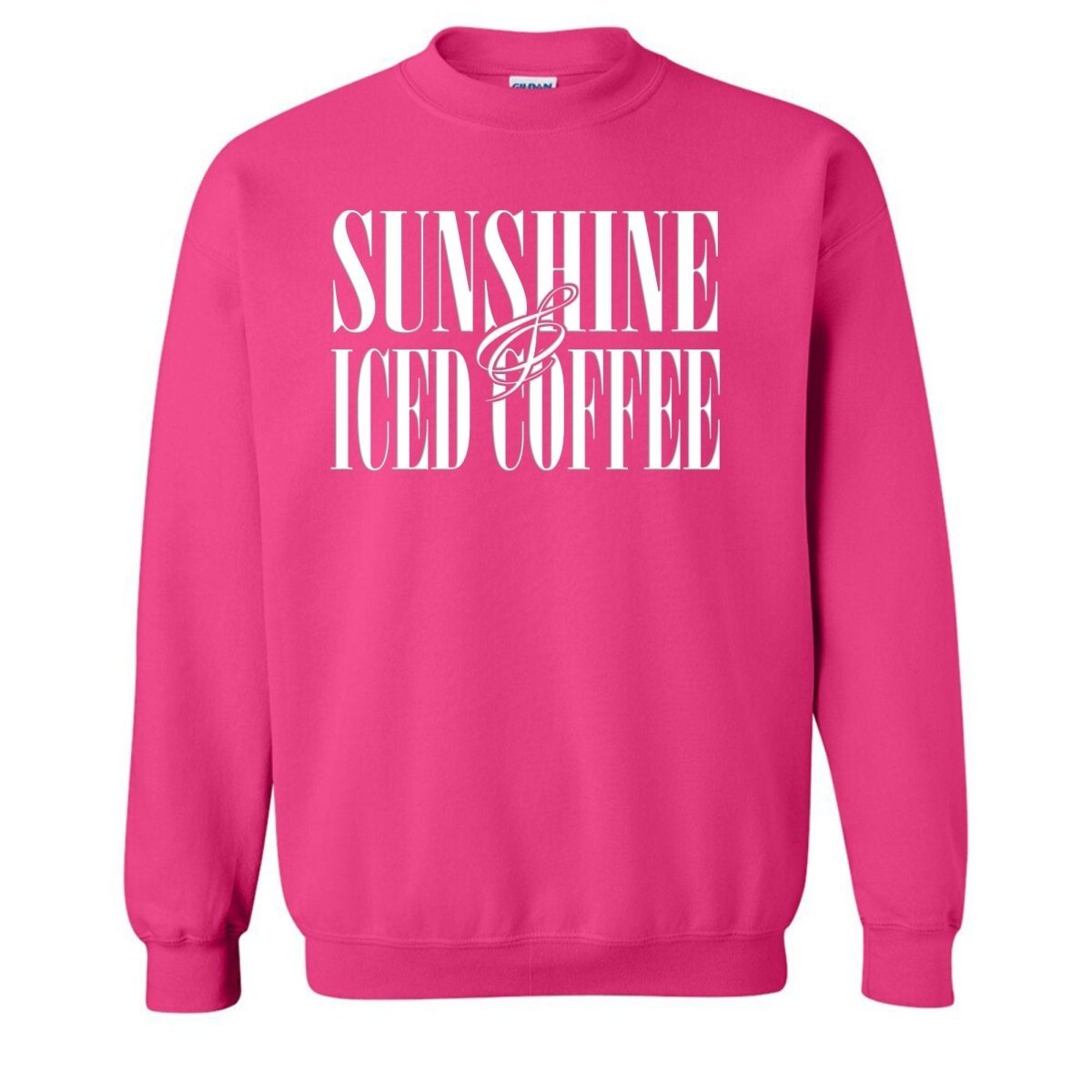 'Sunshine & Iced Coffee' PUFF Crewneck Sweatshirt - themonogram manor 