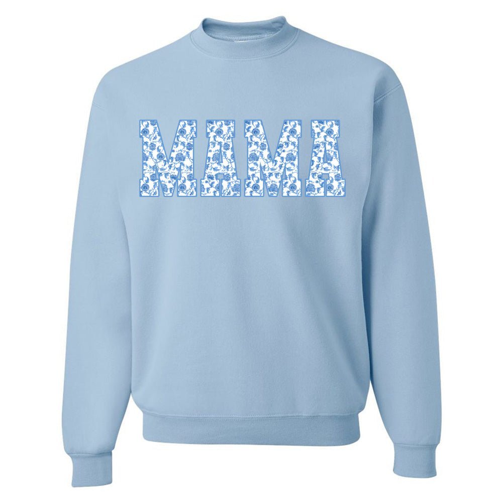 'Blue & White Chinoiserie 'Mama' Crewneck Sweatshirt - themonogram manor 