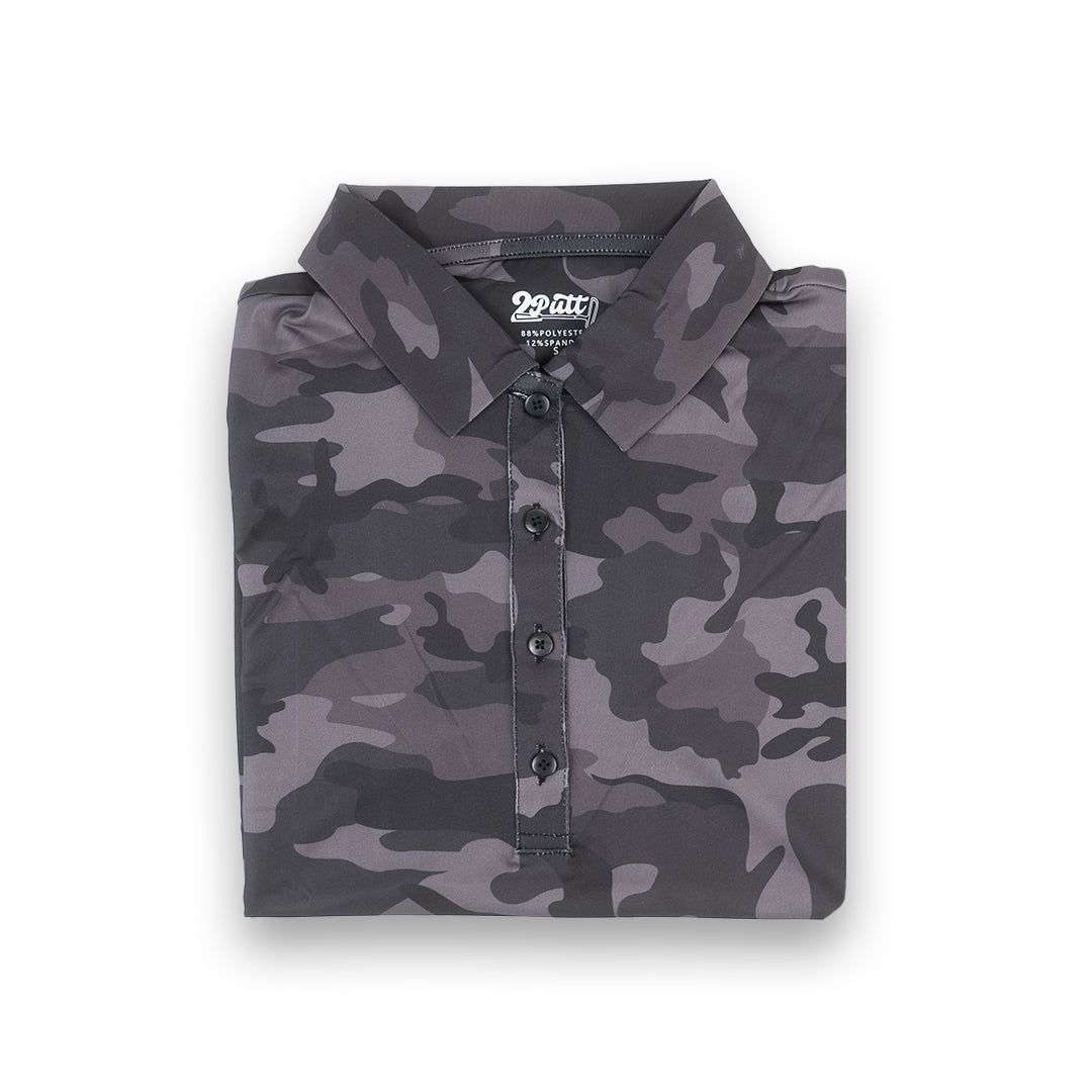 Black Camo Women's Polo (Sleeveless) - themonogram manor 