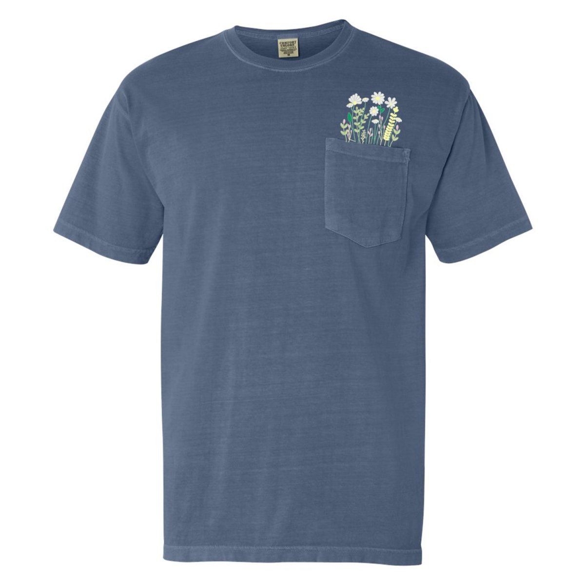 Embroidered 'Floral Pocket' Pocket T-Shirt - themonogram manor 