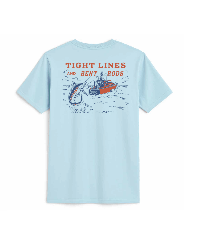 Tight Lines & Bent Rods Pocket T-Shirt - Chambray - themonogram manor 