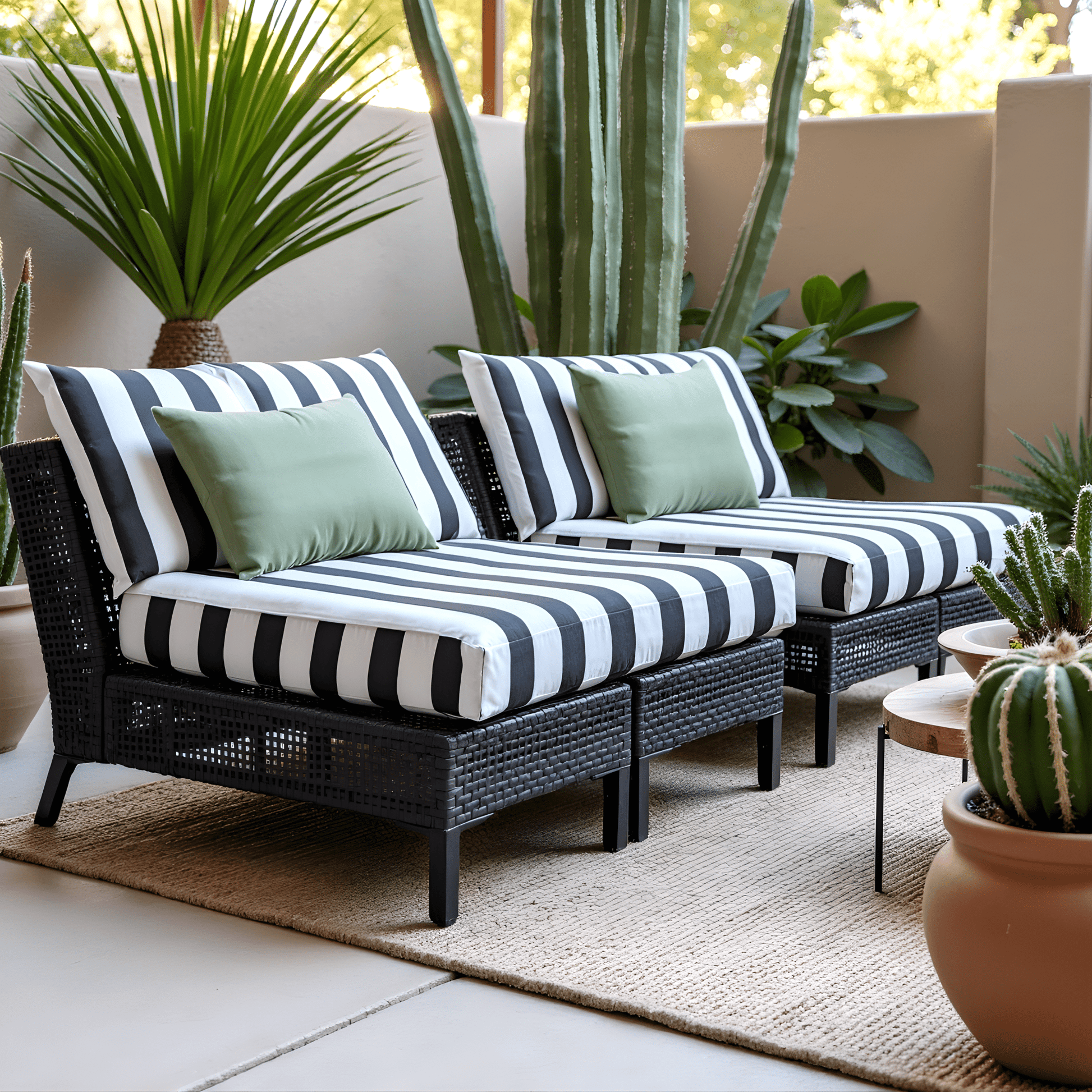 2 Pack Outdoor Pillow Covers | Black White Stripe | Compatible with IKEA Duvholmen and Kuddarna Cushions - themonogram manor 