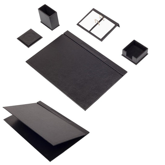 MOOG Leather Desk Set - 5 Accessories - Black - 5 PCS - themonogram manor 