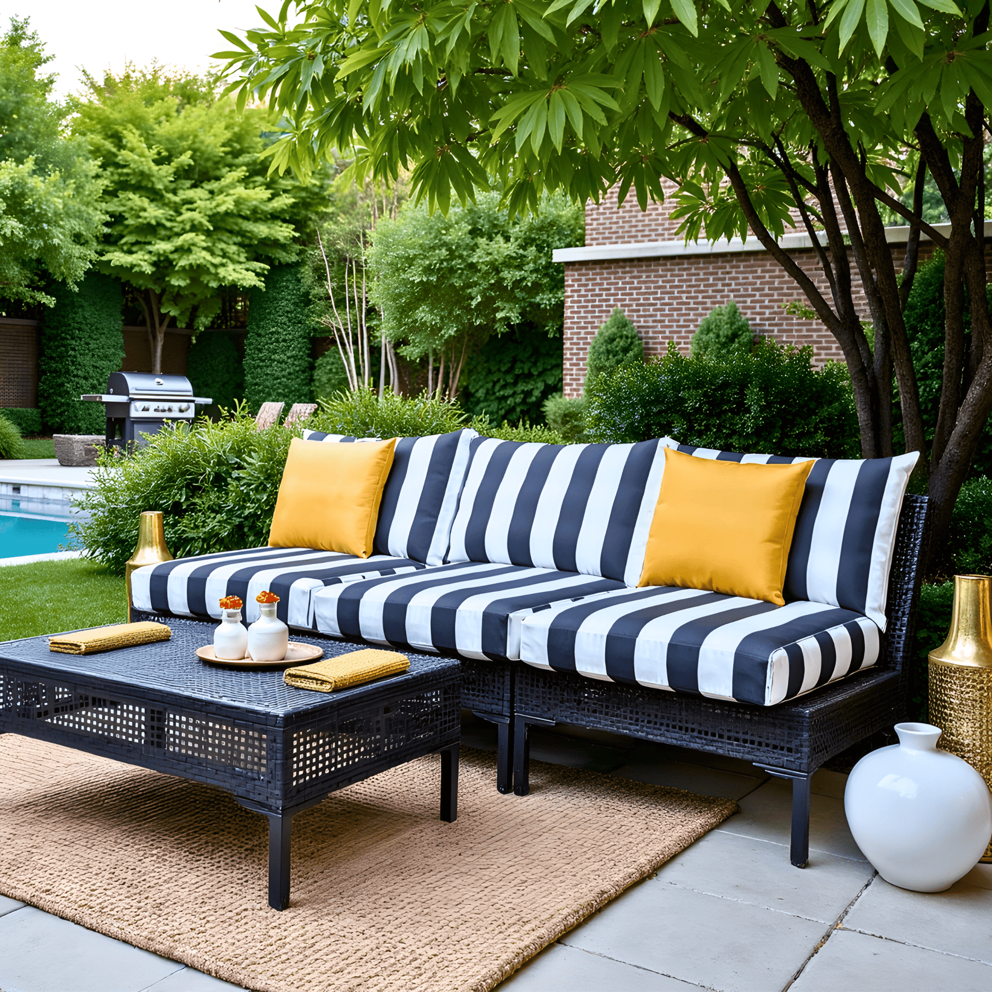 Black and White Cabana Stripe Outdoor Slip Covers, Compatible with IKEA Duvholmen Kuddarna - themonogram manor 