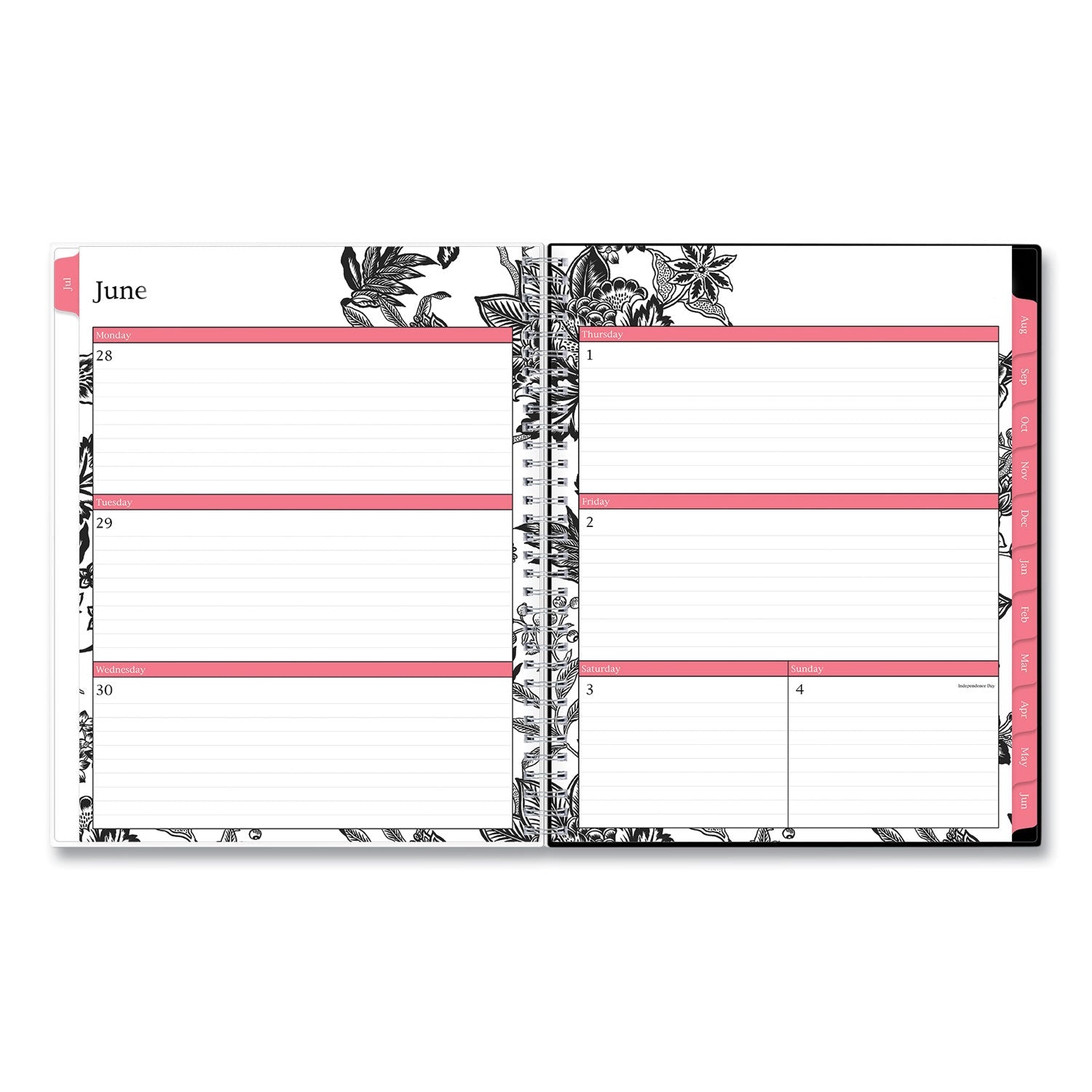 Blue Sky Analeis Create - Your - Own Cover Weekly/Monthly Planner, Floral, 11 x 8.5, White/Black/Coral, 12 - Month (July - June): 2022 - 2023 - themonogram manor 