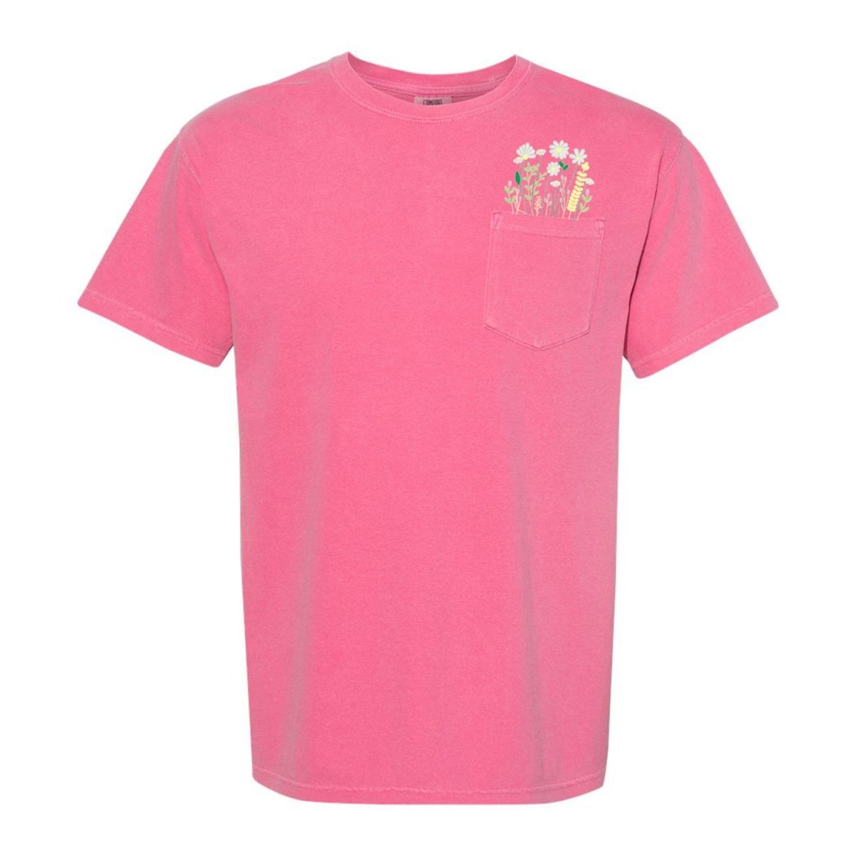 Embroidered 'Floral Pocket' Pocket T-Shirt - themonogram manor 