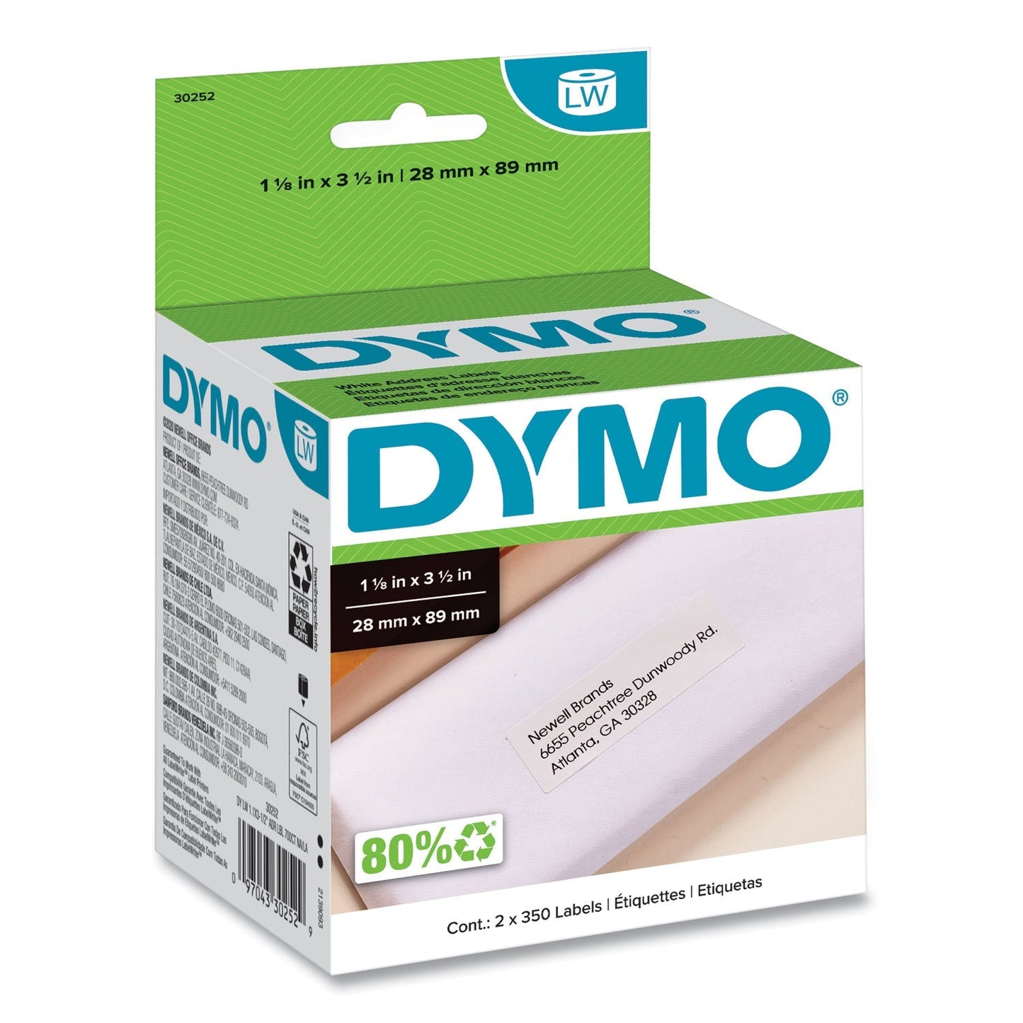 DYMO LabelWriter Address Labels, 1.12" x 3.5", White, 350 Labels/Roll, 2 Rolls/Pack - themonogram manor 