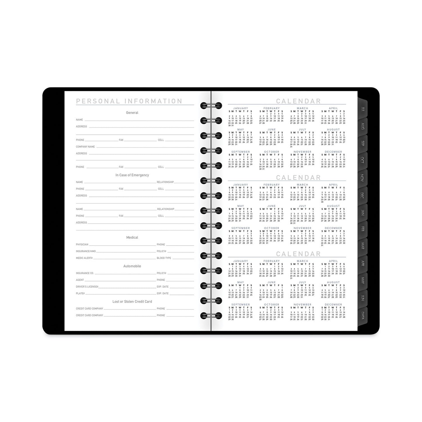 AT - A - GLANCE Contemporary Academic Planner, 8 x 4.88, Black Cover, 12 - Month (July to June): 2022 to 2023 - themonogram manor 