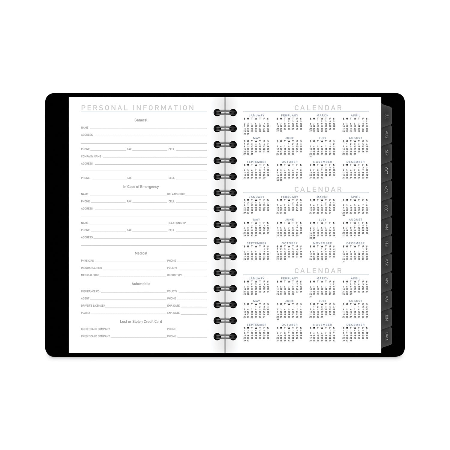 AT - A - GLANCE Contemporary Academic Planner, 8 x 4.88, Black Cover, 12 - Month (July to June): 2022 to 2023 - themonogram manor 