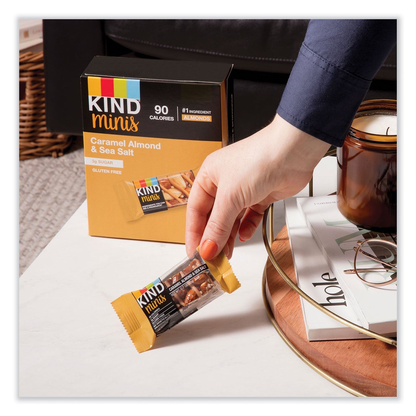 KIND Minis, Caramel Almond Nuts/Sea Salt, 0.7 oz, 10/Pack - themonogram manor 