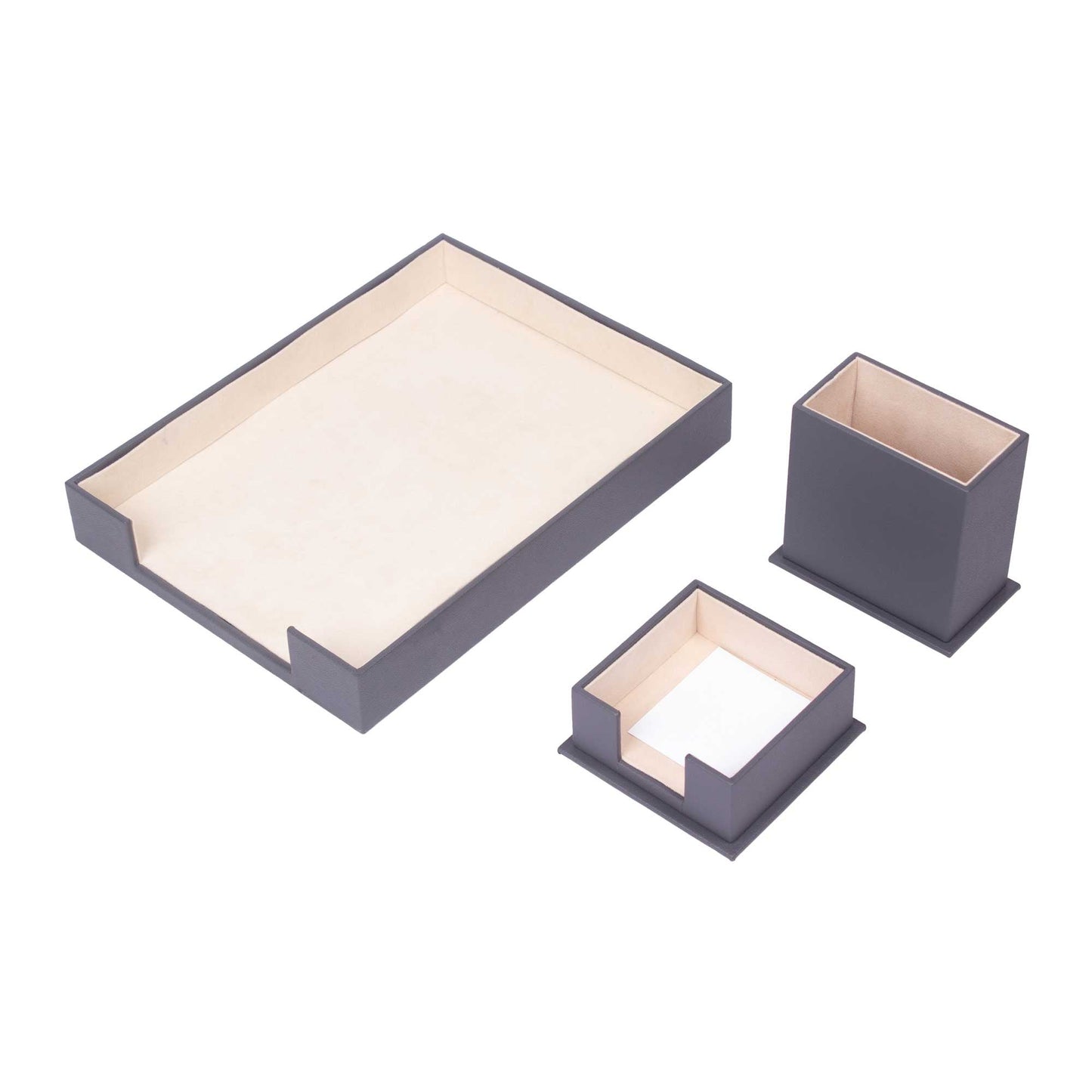MOOG Leather Desk Set - 3 Accessories - Single Document Tray - Green - 3 PCS - themonogram manor 