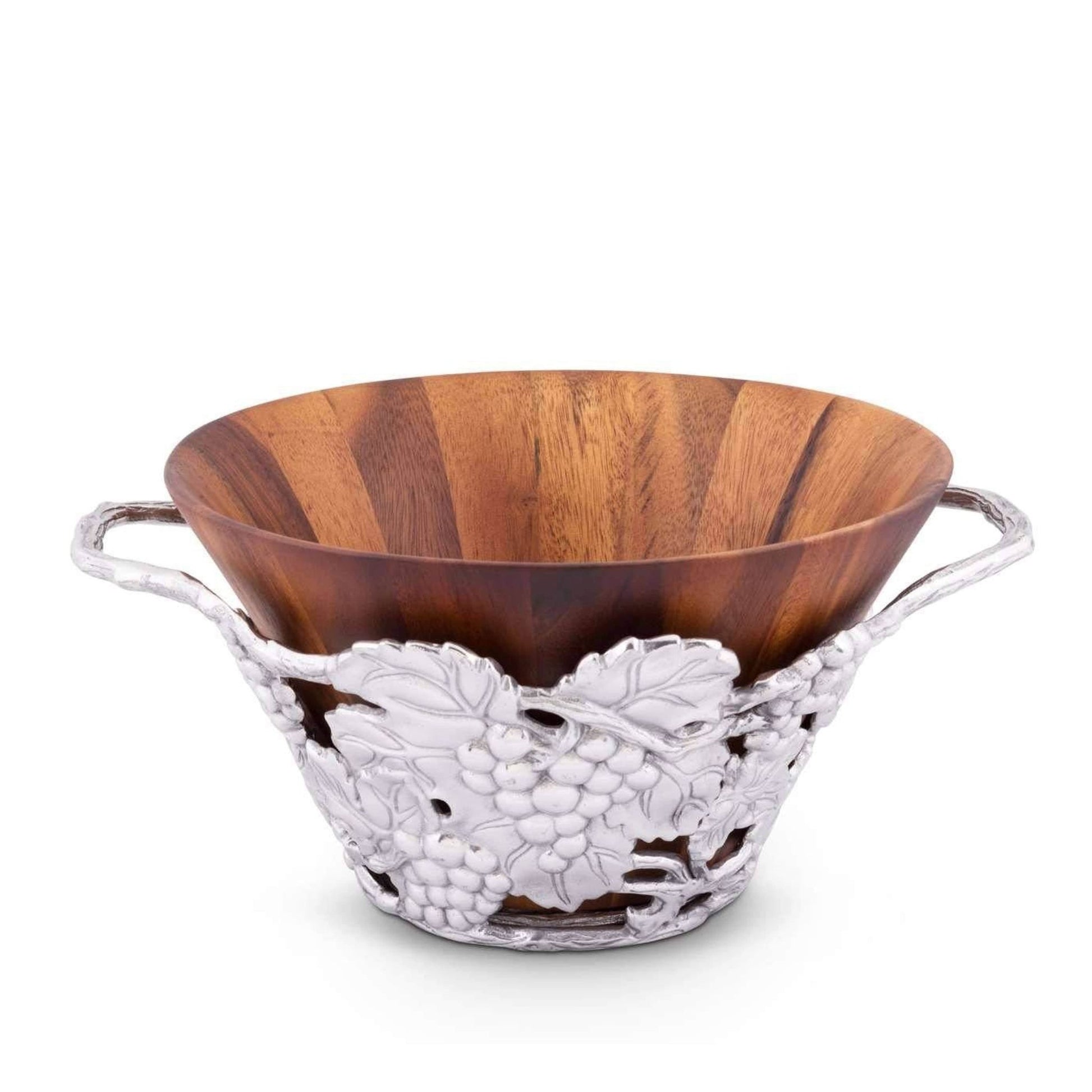 Grape Wood Tall Salad Bowl - themonogram manor 