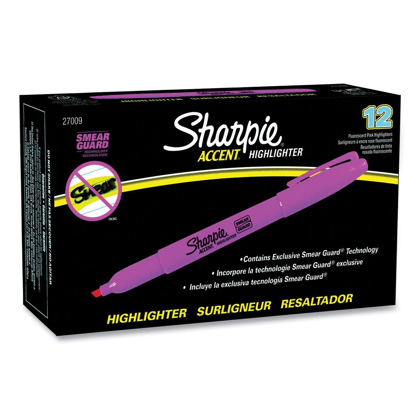 Sharpie Pocket Style Highlighters, Fluorescent Pink Ink, Chisel Tip, Pink Barrel, Dozen - themonogram manor 