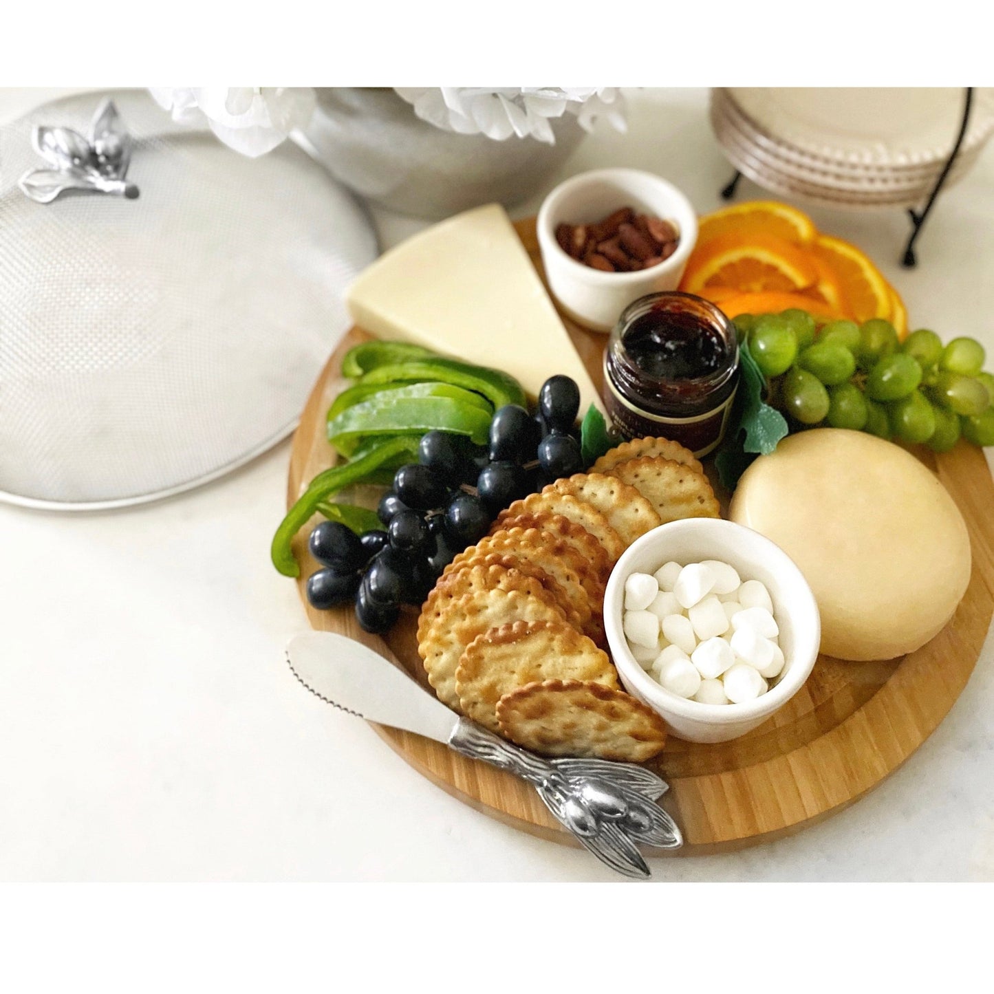 Olive 3 Piece Picnic Cheese Board / Spreader - themonogram manor 
