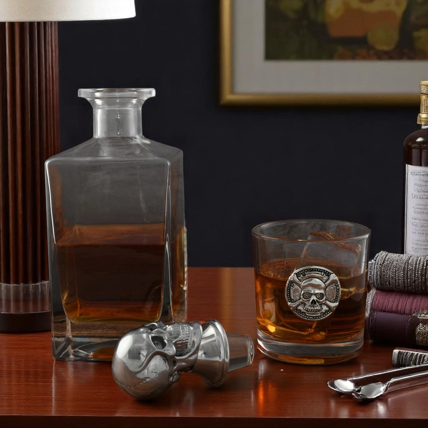 Skull Decanter Set with a set Double old Glasses - themonogram manor 