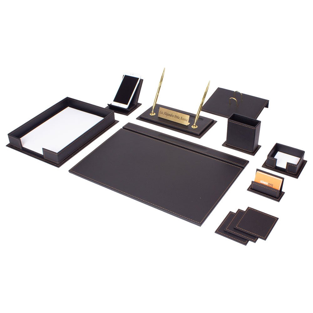 MOOG Luxury Desk Set - Single Document Tray - White - 13 PCS - themonogram manor 