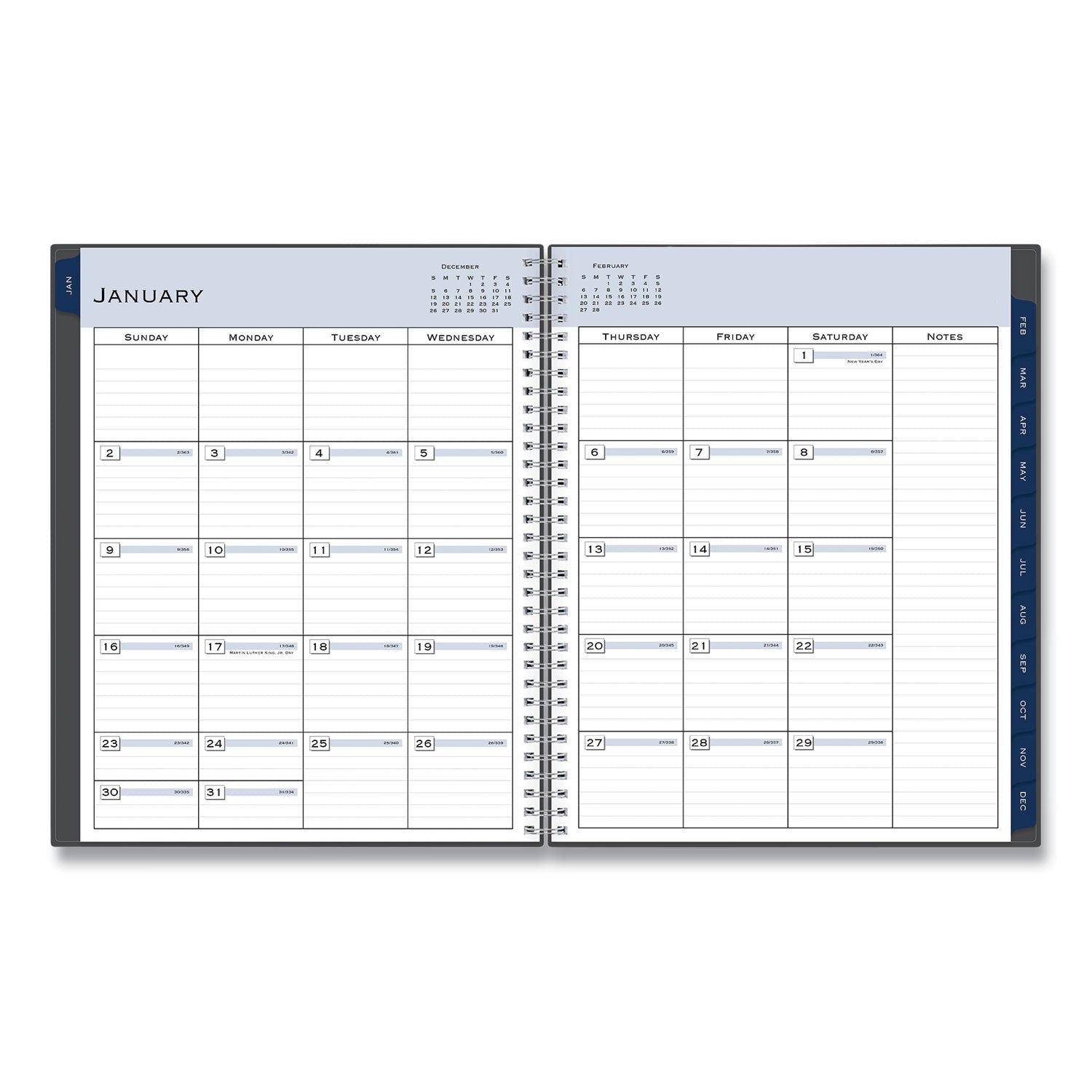 Blue Sky Passages Weekly/Monthly Planner, 11 x 8.5, Charcoal Cover, 12 - Month (Jan to Dec): 2023 - themonogram manor 