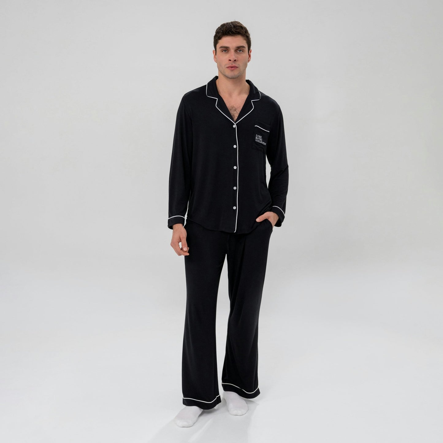 Men's Luxe Bamboo Long PJ Set - themonogram manor 