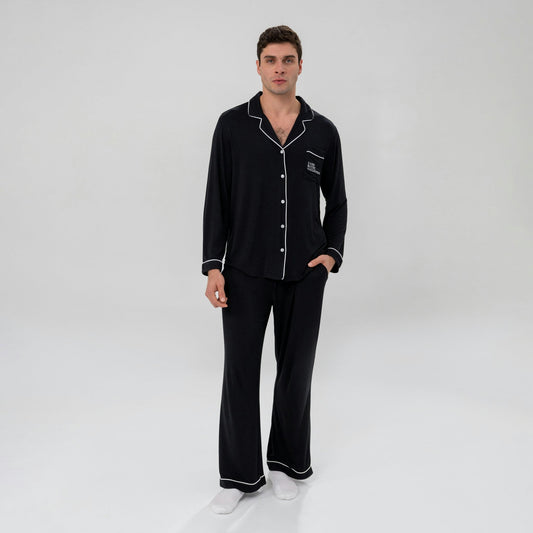 Men's Luxe Bamboo Long PJ Set - themonogram manor 