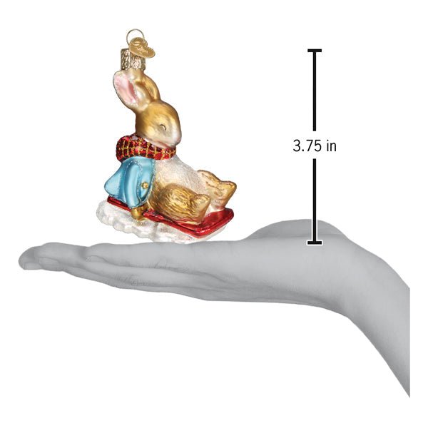 Peter Rabbit On Sled Ornament - themonogram manor 