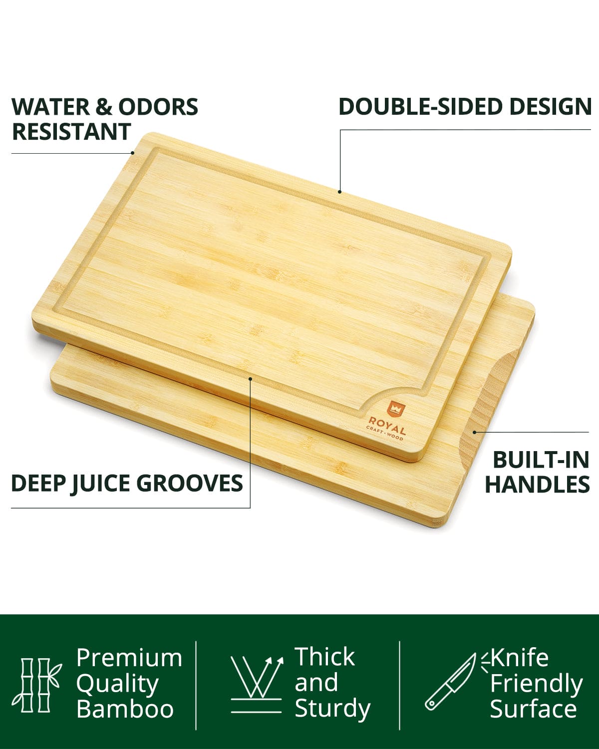 Cutting Board Set of 2, Bamboo - themonogram manor 