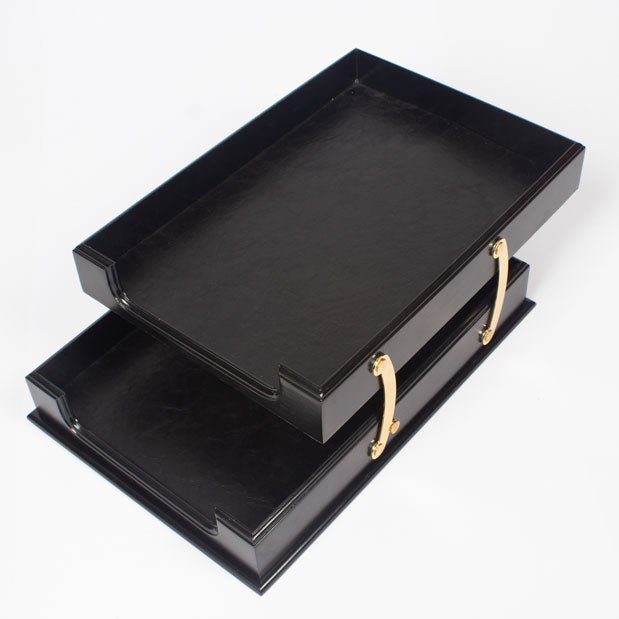 MOOG Wooden Prestige Double Document Tray - themonogram manor 