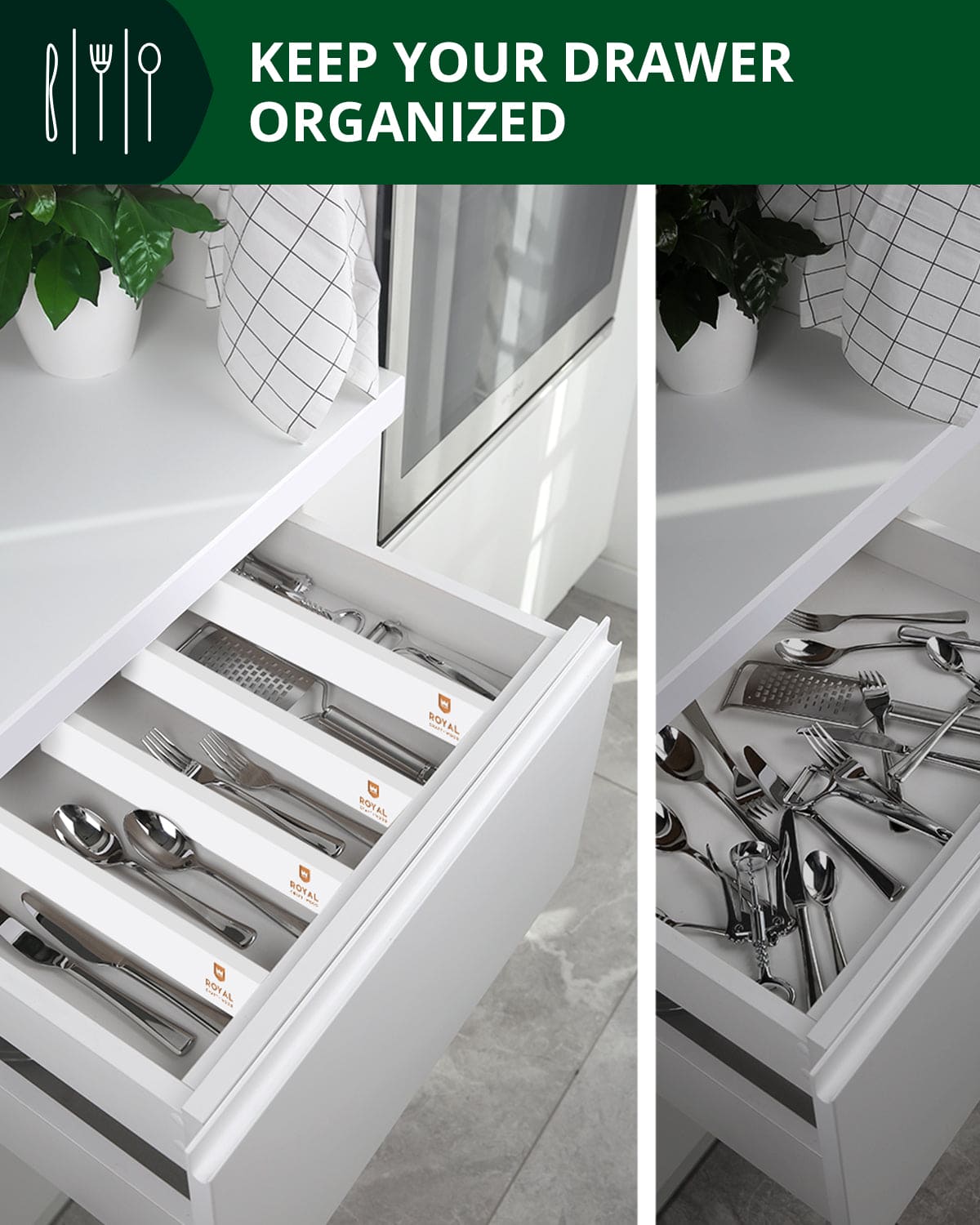 Drawer Dividers 22”, White - themonogram manor 