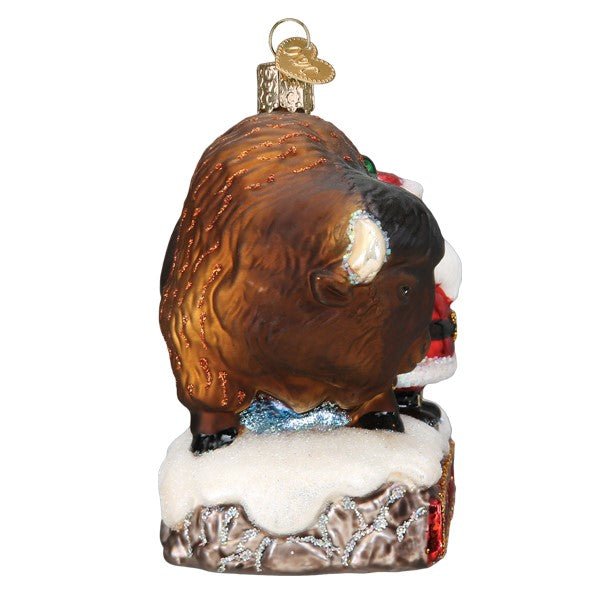 Santa With Bison Ornament - themonogram manor 