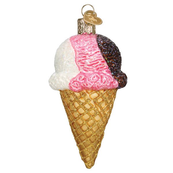 Neapolitan Ice Cream Cone Ornament - themonogram manor 