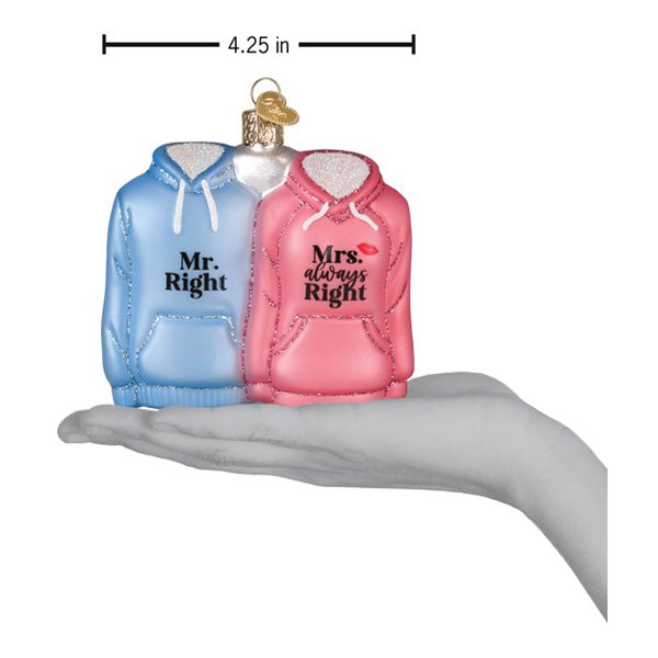 Mr. & Mrs. Hoodies Ornament - #themonogram manor #