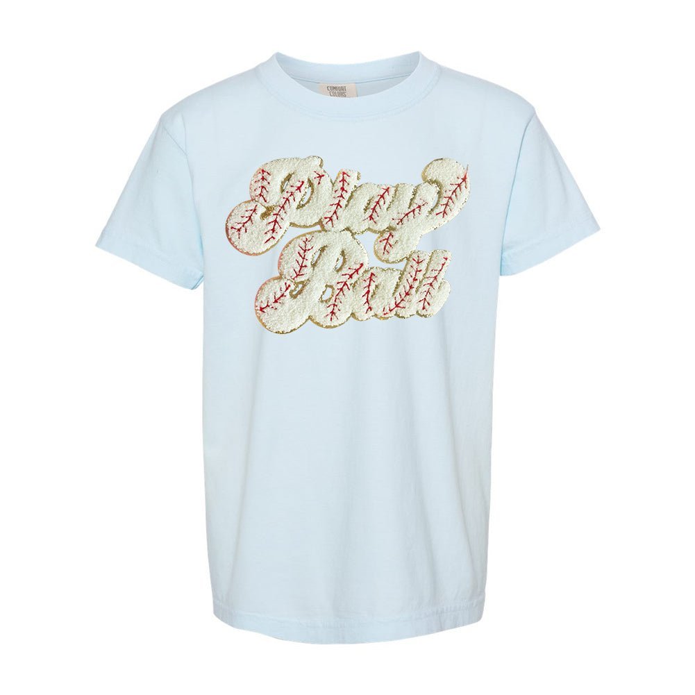 Kids Play Ball Letter Patch T-Shirt - themonogram manor 