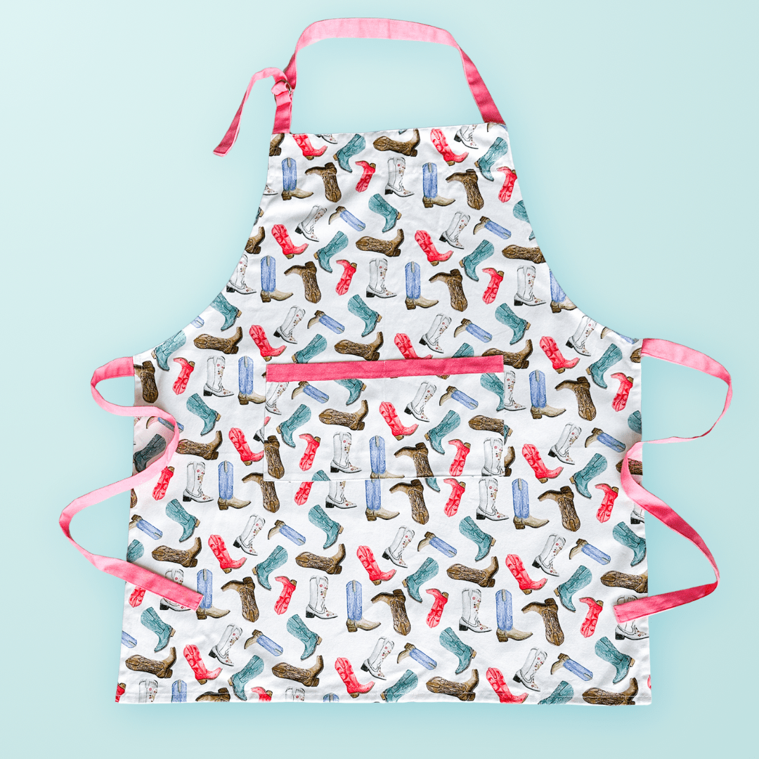 Colorful Cowboy Boots Apron - themonogram manor 
