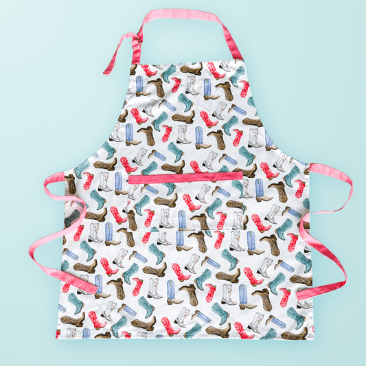 Colorful Cowboy Boots Apron - themonogram manor 