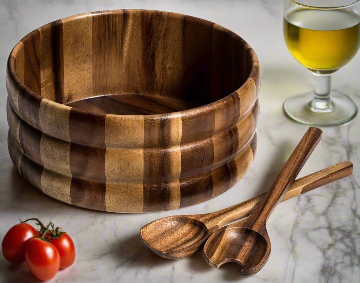 Extra Large Salad Bowl with Servers - 330C3 - themonogram manor 