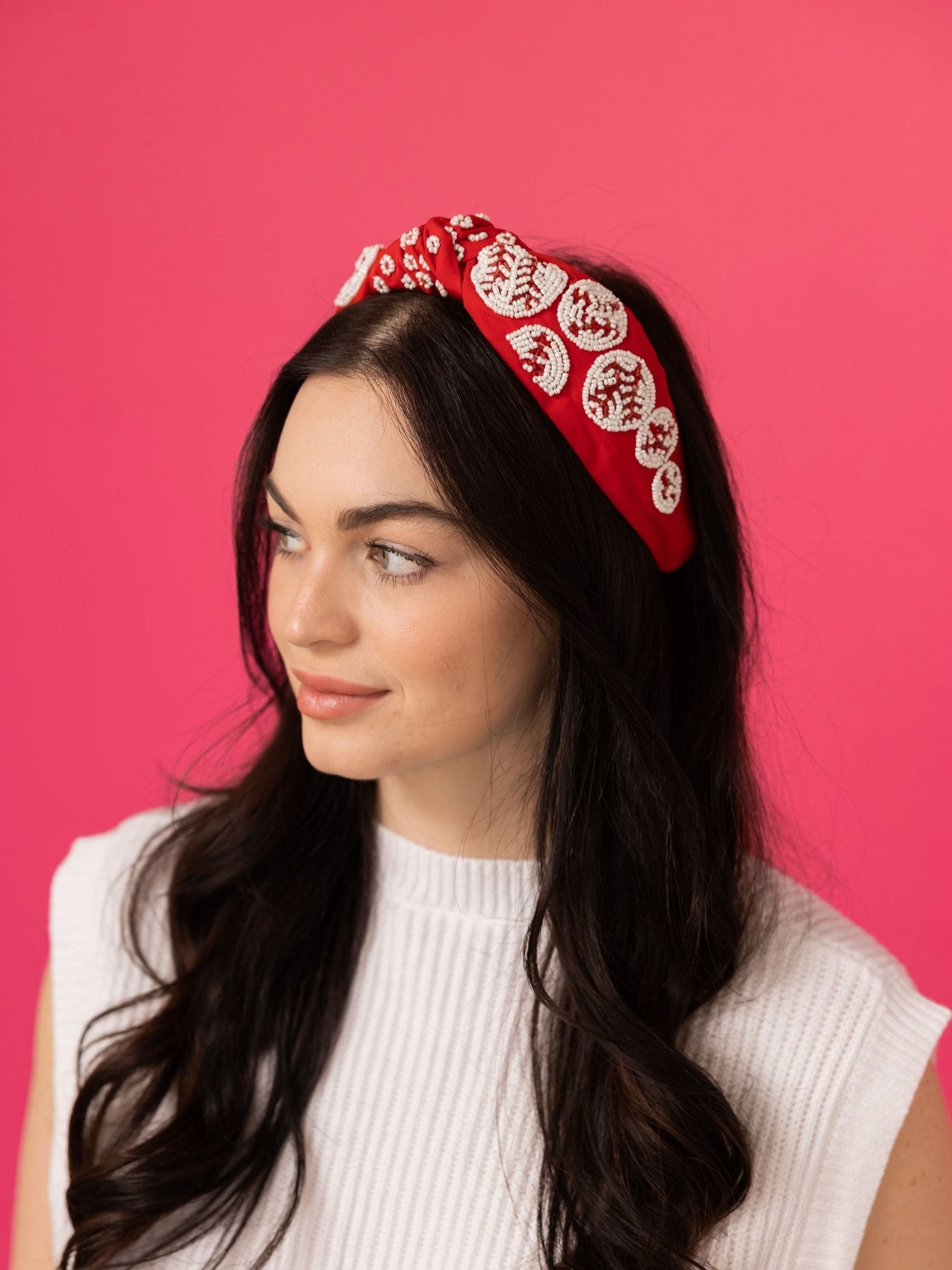 Baseball Knot Headband - Red - themonogram manor 