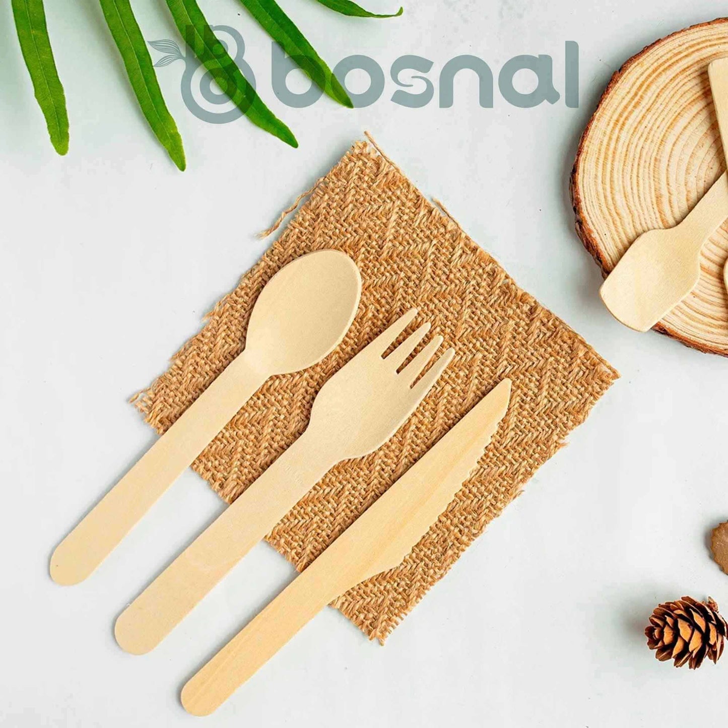 Bosnal – Sugarcane Bagasse Compostable 10 inch & 7 inch Round Plates with 16 Oz Bowls and Cutlery - themonogram manor 
