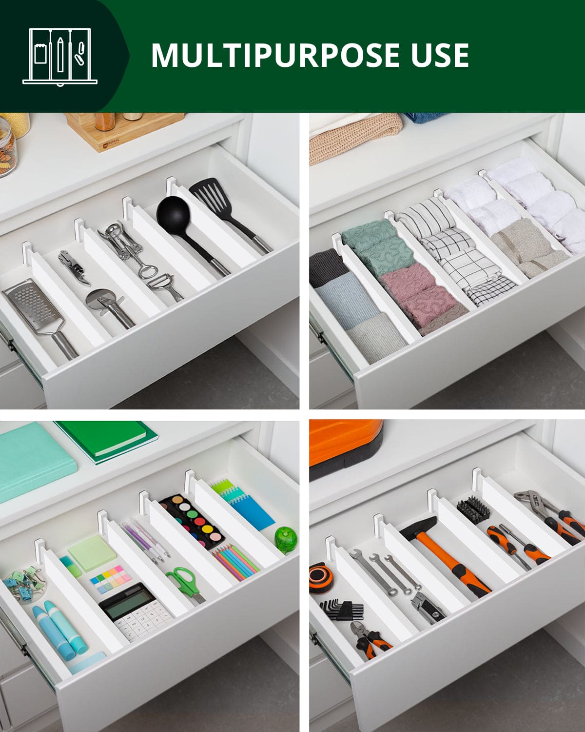 Drawer Dividers 22”, White - themonogram manor 